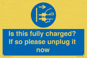 Is this fully charged? If so please unplug it now